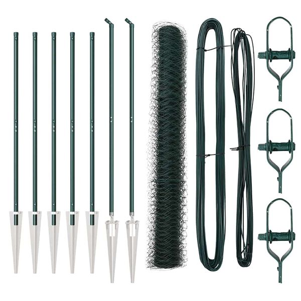 vidaXL Aitalatu Vihre&auml; 10 x 1 m (50 mm verkko) Ter&auml;st&auml; ja PVC:t&auml;