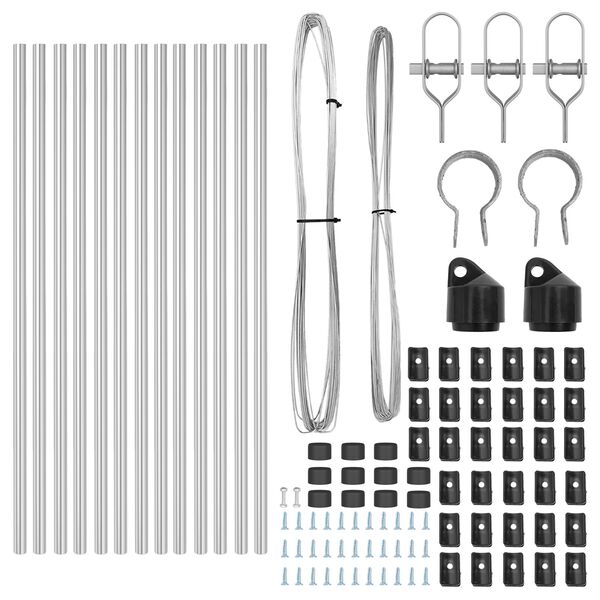 vidaXL Aidan pylväät 13 pcs Hopea Ø32mm 120 cm Galvanoitu teräs