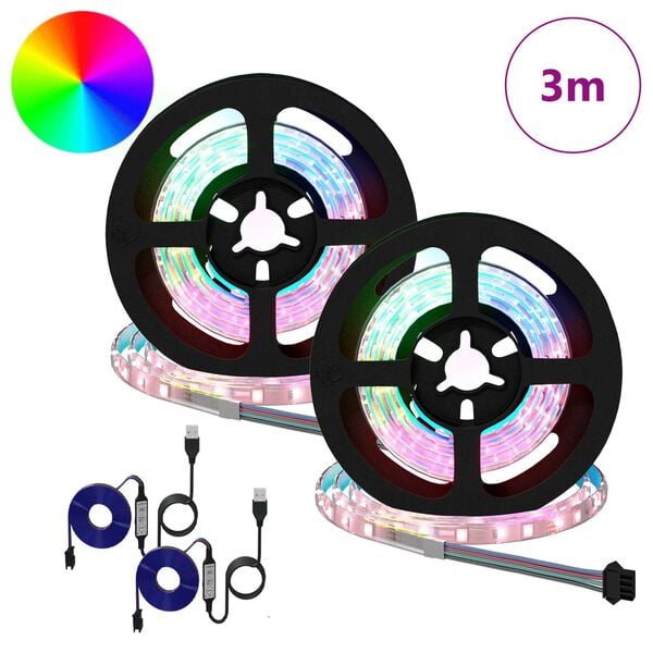 vidaXL LED-nauha 4 pcs Musta ja l&auml;pin&auml;kyv&auml; 75 x 0,8 x 0,3 cm