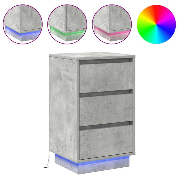 vidaXL Y&ouml;p&ouml;yt&auml;kaappi Betoni Harmaa 39 x 34,5 x 65 cm Tekninen puu