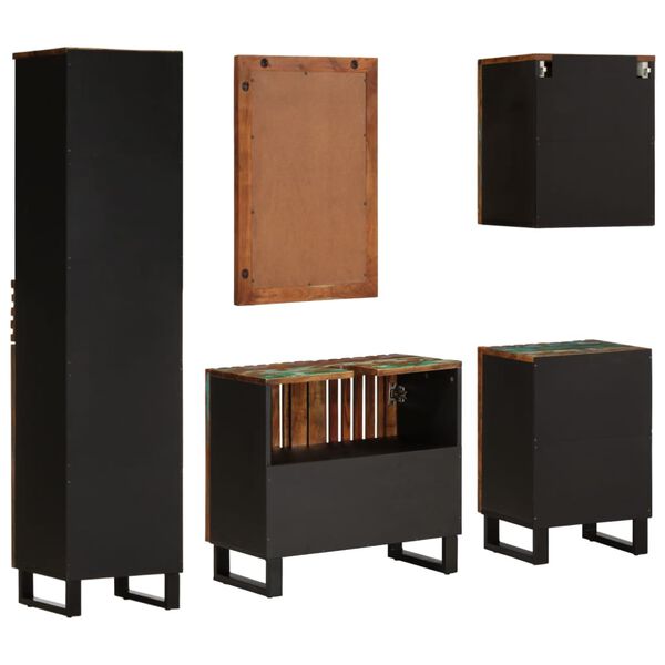 vidaXL 5-osainen Kylpyhuoneen kalustesarja t&auml;ysi akasiapuu