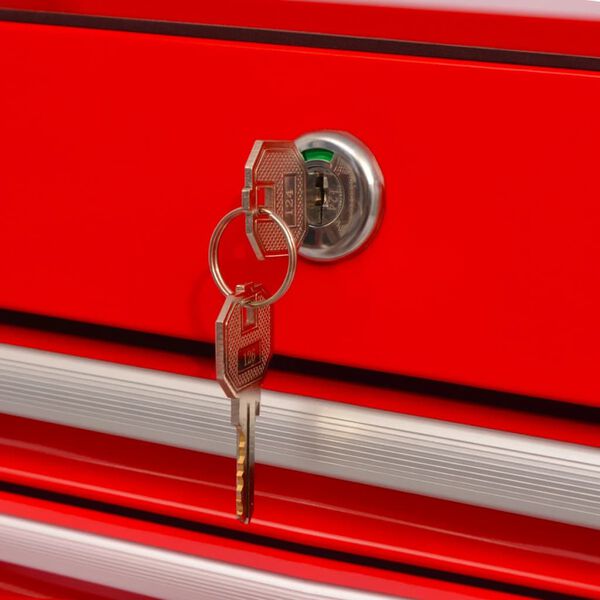 vidaXL Verstaan ty&ouml;kaluk&auml;rry 14 laatikolla Koko XXL Ter&auml;s Punainen