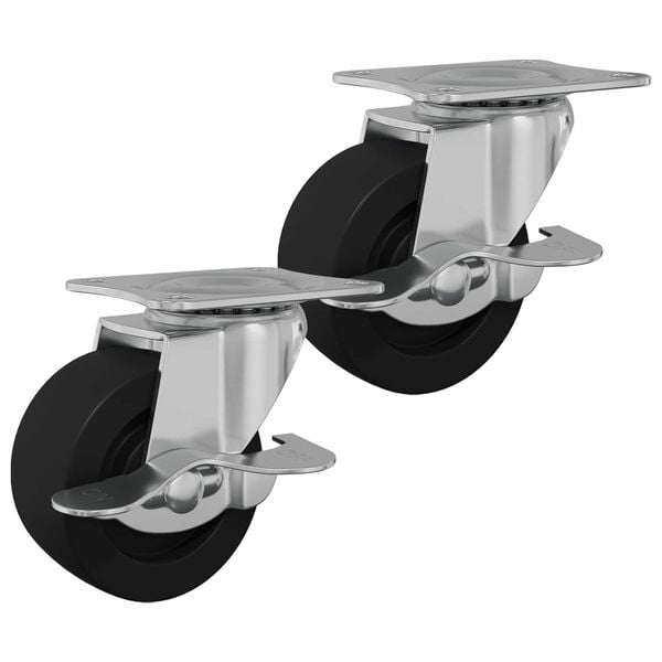 vidaXL Kierre 2 pcs Musta ja hopea 63 x 48 x 46 mm Rautaa ja nailonia