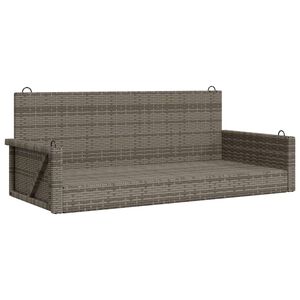 vidaXL Keinupenkki harmaa polyrottinki 119x56x48 cm