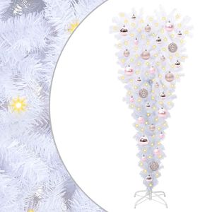 vidaXL Tekojoulukuusi 150 LED-valoilla Valkoinen 120 cm PVC ja Ter&auml;s