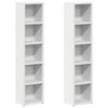 vidaXL CD-hyllyt 2 kpl valkoinen 21x16x93,5 cm lastulevy