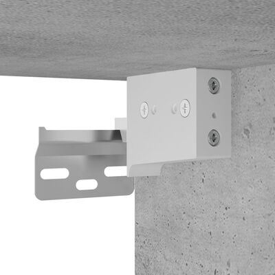 vidaXL Seinäkiinnitettävä yöpöytä LED-valoilla betoninharmaa