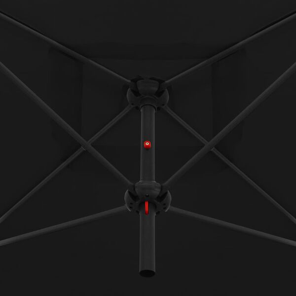 vidaXL Tupla-aurinkovarjo ter&auml;stanko 250x250 cm musta