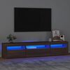 vidaXL TV-taso LED-valoilla ruskea tammi 195x35x40 cm