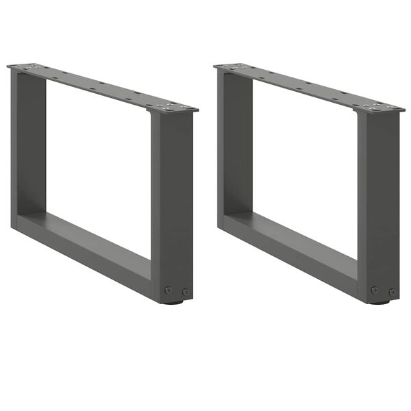 vidaXL Sohvapöydän jalat U-muotoiset 2 kpl antrasiitti 60x(30-31) cm teräs