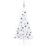 vidaXL Tekojoulukuusi puolikas palloilla esivalaistu valk. 120 cm PVC
