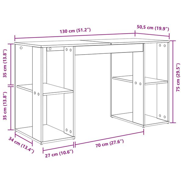 vidaXL Ruskea kirjoituspöytä Vanha puu Kierrätetty täyspuu Standardi