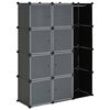 vidaXL Moduulikaappi 9 lokeroa 109x36,5x143 cm musta ja valkoinen