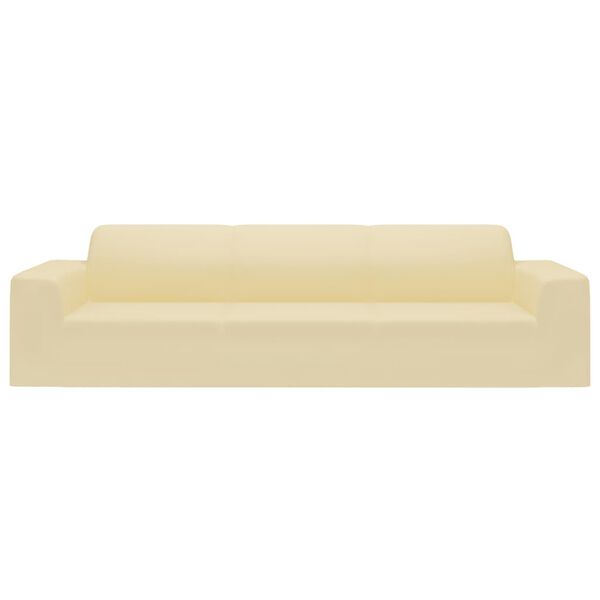 vidaXL Joustava 4-istuttavan sohvan p&auml;&auml;llinen kerma polyesteri jersey