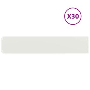 vidaXL Nurmikon reunalistat 30 kpl Valkoinen Kylm&auml;valssattu ter&auml;s