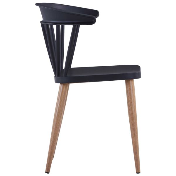 vidaXL Ruokapöydän tuolit 2 kpl musta muovi