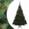 vidaXL Tekokuusi joulupalloilla 120 cm 150 LEDi&auml; L&auml;mpim&auml;n Valkoinen