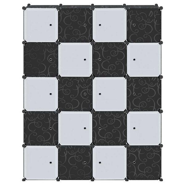 vidaXL Tallennuskuution järjestäjä 20kuutiolla ja ripustustangoilla PP