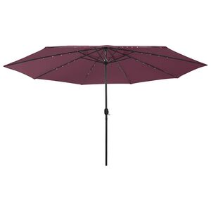 vidaXL Aurinkovarjo LED-valoilla 400 cm viininpunainen