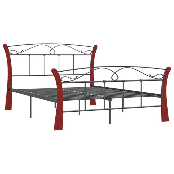 vidaXL Sängynrunko musta metalli 120x200 cm