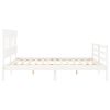 vidaXL Sängynrunko päädyllä valkoinen Super King Size täysi puu