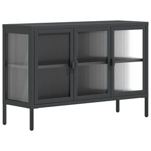 vidaXL Senkki musta 105x35x70 cm lasi ja ter&auml;s