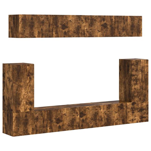 vidaXL TV-tasosetti Sein&auml;kiinnitett&auml;v&auml; 5 pcs Savup&auml;hkin&auml; Tekninen puu