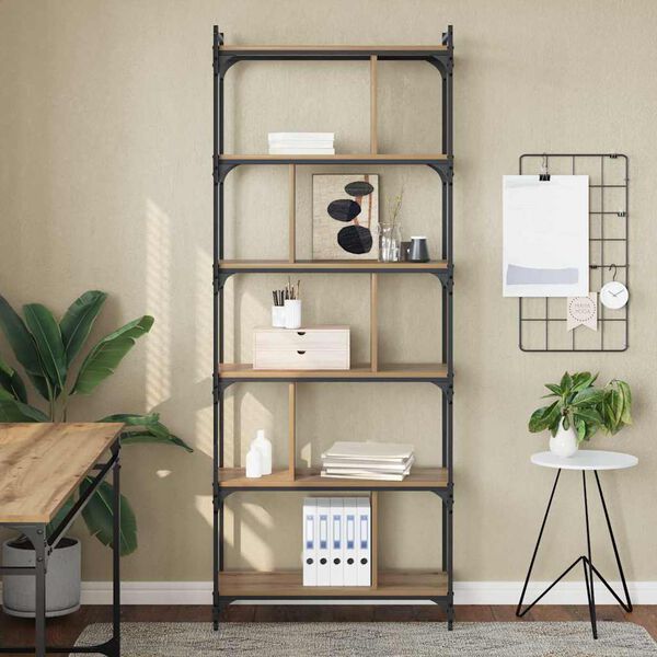 vidaXL Kirjahylly artesaani tammi 76 x 32 x 192 cm Tekninen puu