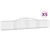 vidaXL Kaarevat kivikorit 5 kpl 400x30x60/80 cm galvanoitu rauta