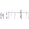 vidaXL Juhlateltta Valkoinen 600 x 400 x 266 cm Polyeteeni ja teräs