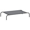 vidaXL Korotettu koirans&auml;nky harmaa 110x65x20 cm tekstiili ja ter&auml;s