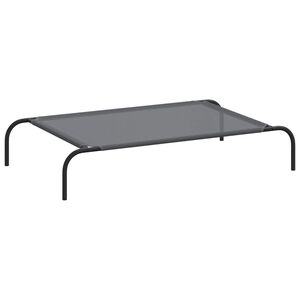 vidaXL Korotettu koirans&auml;nky harmaa 110x65x20 cm tekstiili ja ter&auml;s