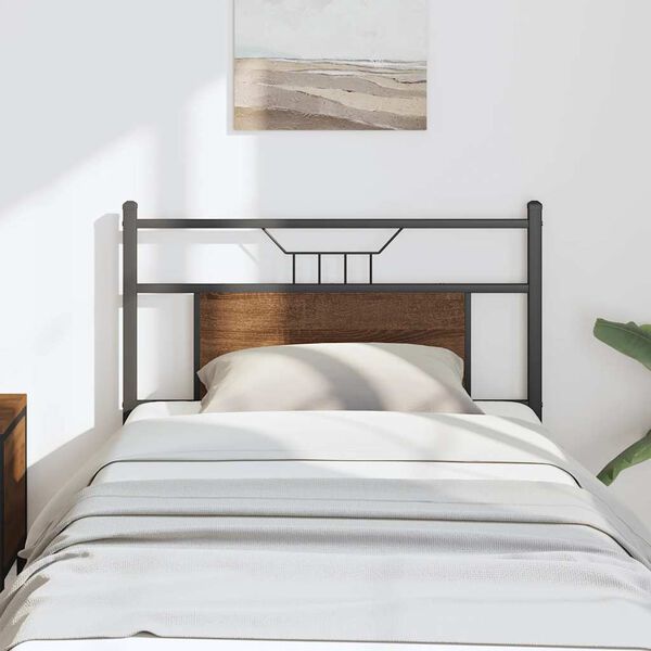 vidaXL Vaihdettava s&auml;ngynp&auml;&auml;ty ruskea tammi 80 cm tekninen puu ja ter&auml;s