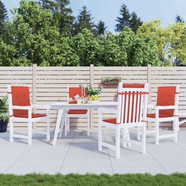 vidaXL Matalaselk&auml;tuolin tyynyt 4 kpl punainen 100x50x4 cm kangas