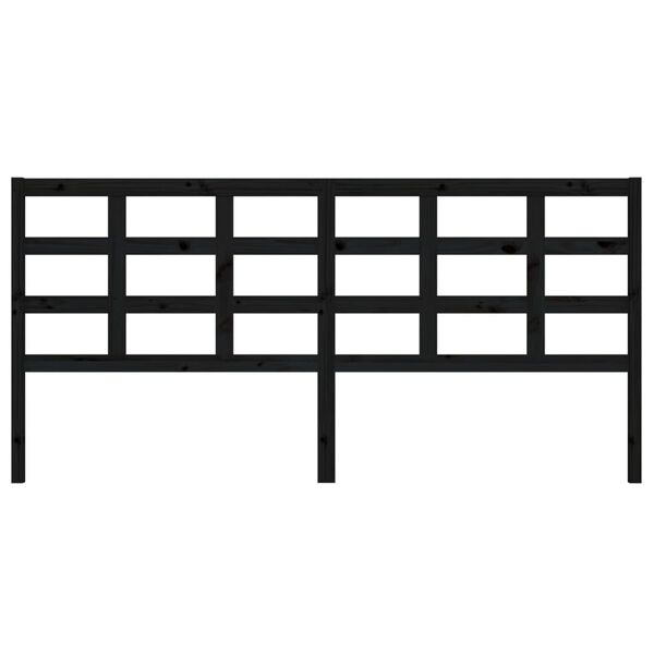 vidaXL Sängynpääty musta 205,5x4x100 cm täysi mänty