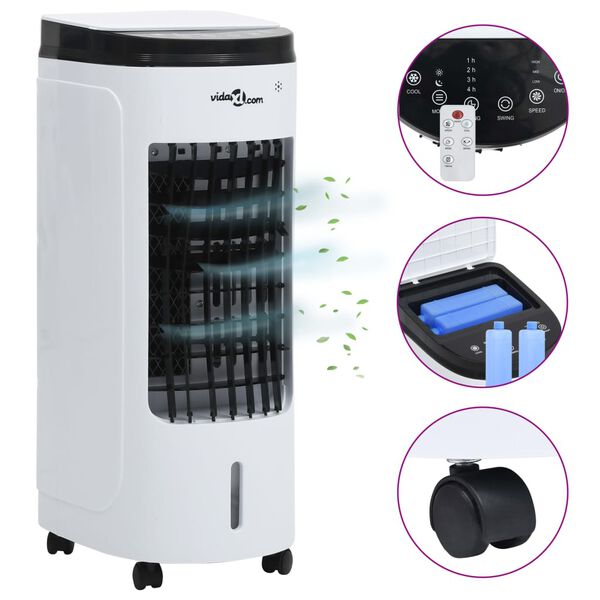 vidaXL 3-in-1 siirrett&auml;v&auml; ilmanj&auml;&auml;hdytin valkoinen ja musta 60 W