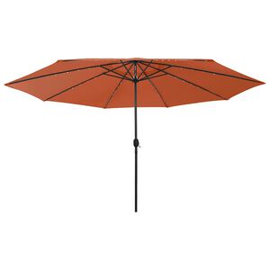 vidaXL Aurinkovarjo LED-valoilla 400 cm terrakotta