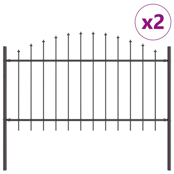 vidaXL Puutarha-aita 2 pcs Harmaa 170 x 140 cm Jauhemaalattu Ter&auml;s