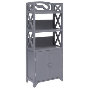 vidaXL Kylpyhuoneen kaappi harmaa 46x24x116 cm keisaripuu