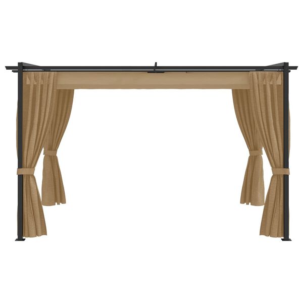 vidaXL Puutarhakatos 4x3 m harmaanruskea