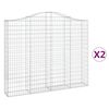 vidaXL Kaarevat kivikorit 2 kpl 200x30x160/180 cm galvanoitu rauta