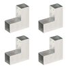 vidaXL Tolppaliittimet 4 kpl L-muoto galvanoitu metalli 71x71 mm