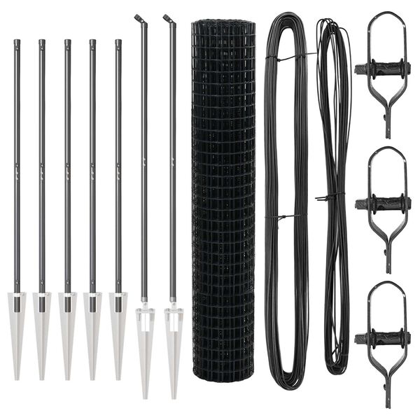 vidaXL Aita ja Tuki Harmaa 1,5 x 10 m Ter&auml;s ja PVC