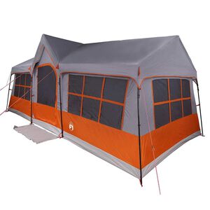 vidaXL Perhe Teltta katolla Harmaa ja oranssi 622 x 295 x 238 cm