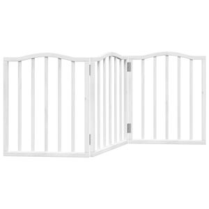 vidaXL Koiraportti kokoontaittuva 3 paneelia valk. 150 cm poppelipuu