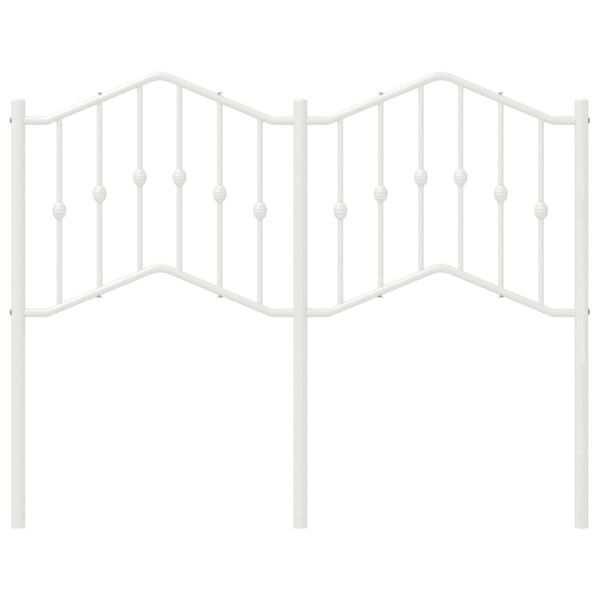vidaXL Metallinen sängynpääty valkoinen 120 cm