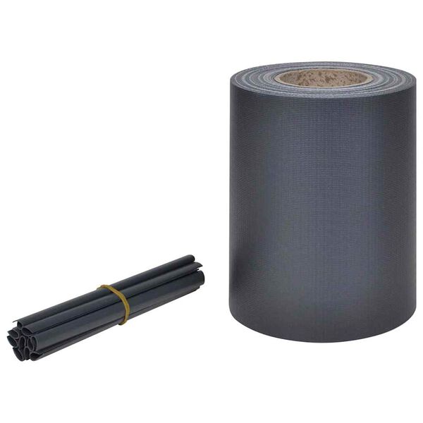 vidaXL Puutarhan yksityisyyden suoja PVC 70x0,19 m tummanharmaa