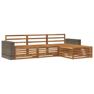 vidaXL Ulkosohvakokoelma 4 pcs Luonnollinen Tihe&auml; akasiapuu
