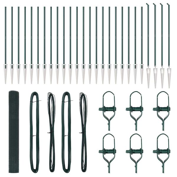 vidaXL Aitalatu Vihre&auml; 50 x 1,4 m (16 x 16 mm verkko) Ter&auml;s ja PVC