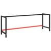 vidaXL Ty&ouml;penkin runko mattamusta ja -punainen 220x57x79 cm metalli